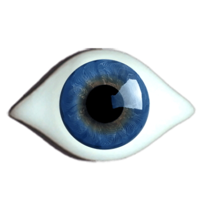 Designeraugen Superior gezwickt blau.