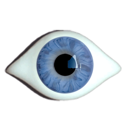 Designeraugen Superior gezwickt hellblau.