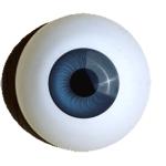 Puppenaugen Superior rund dunkelblau.